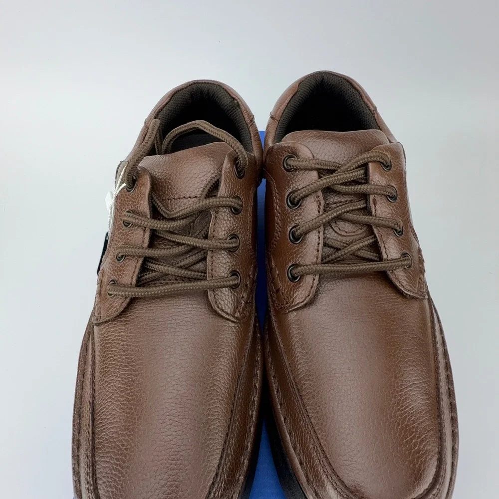 Nunn Bush Cameron‎ Brown Tumble Leather Comfort Gel Oxford Shoes Mens 10M NIB